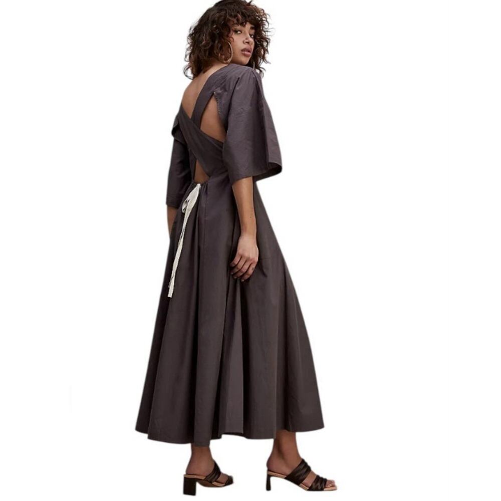 NWT Free People Find Me Here Midi Dress Womens S Shaded Rock Brown Boho